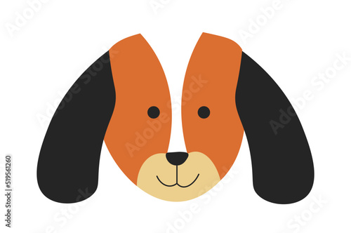 Pet character portrait, dog with long ears vector