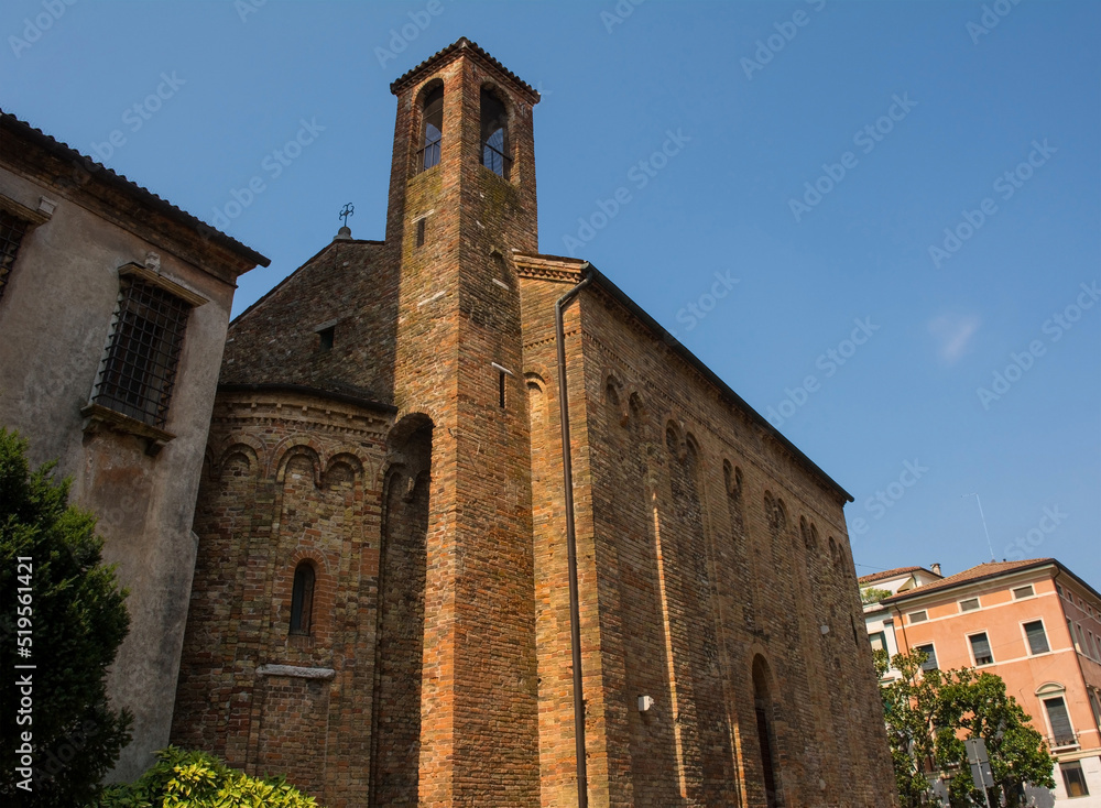 Saint John the Baptist church in Treviso, Veneto, north east Italy. A Romanesque baptistery, called Battistero di San Giovanni or  Chiesa di San Giovanni Battista in Italian
