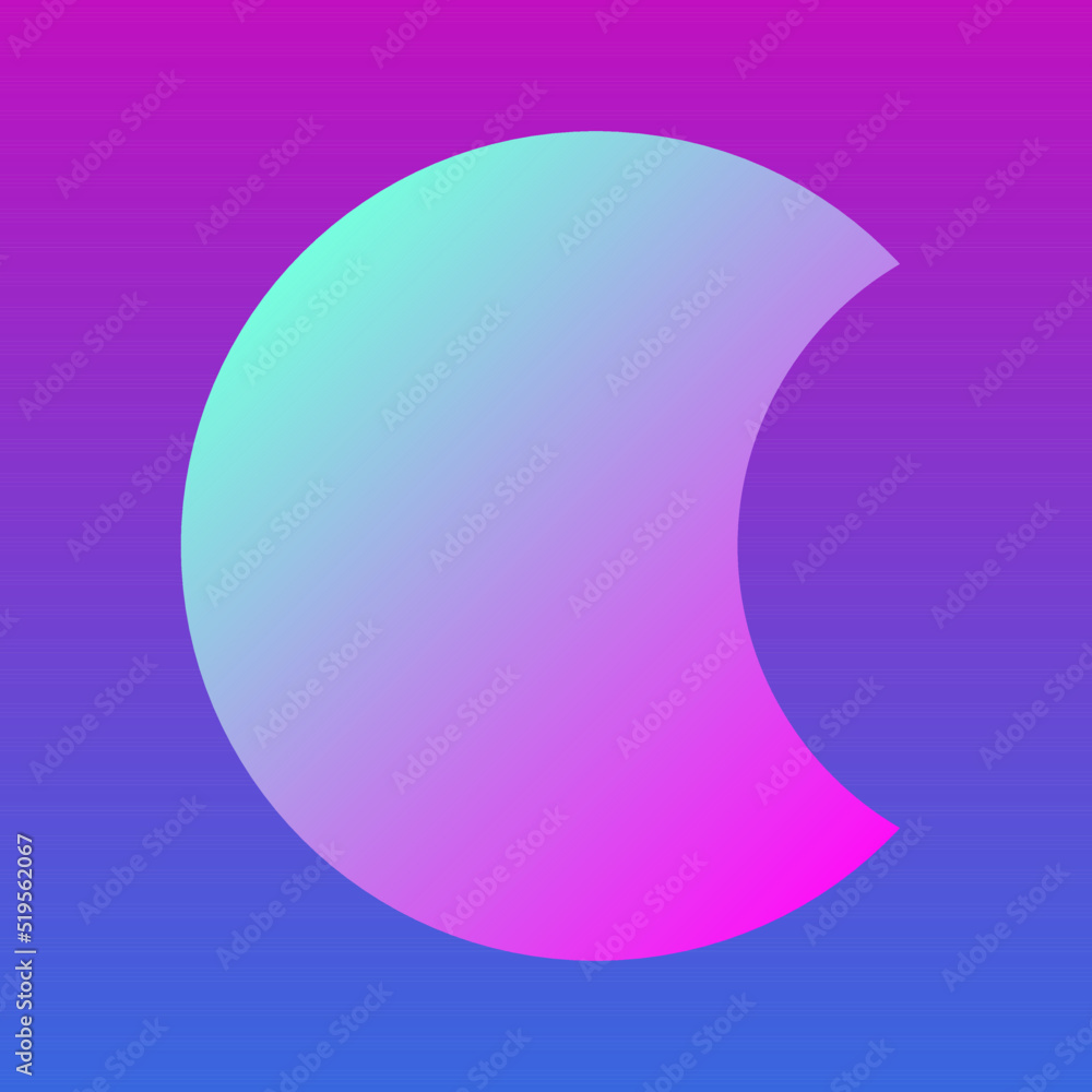 Moon Luna Cute Funny Gradient Texture Moon Shape Symbol Talisman Baby