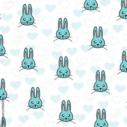 seamless pattern with rabbits and animals