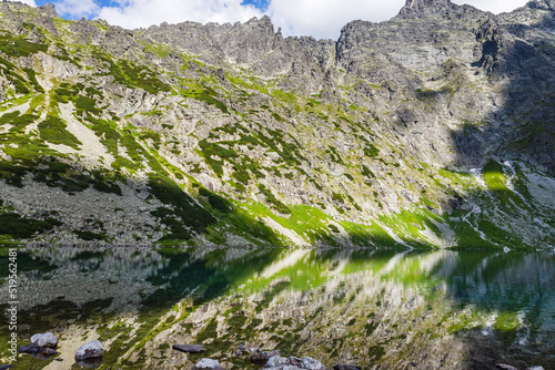 Fototapeta Naklejka Na Ścianę i Meble -  Black Lake is a mountain lake on the Polish side of Mount Rysy in the Tatra mountains
