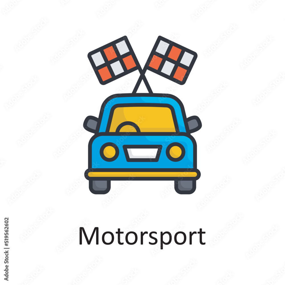 Motorsport vector filled outline Icon Design illustration. Miscellaneous Symbol on White background EPS 10 File