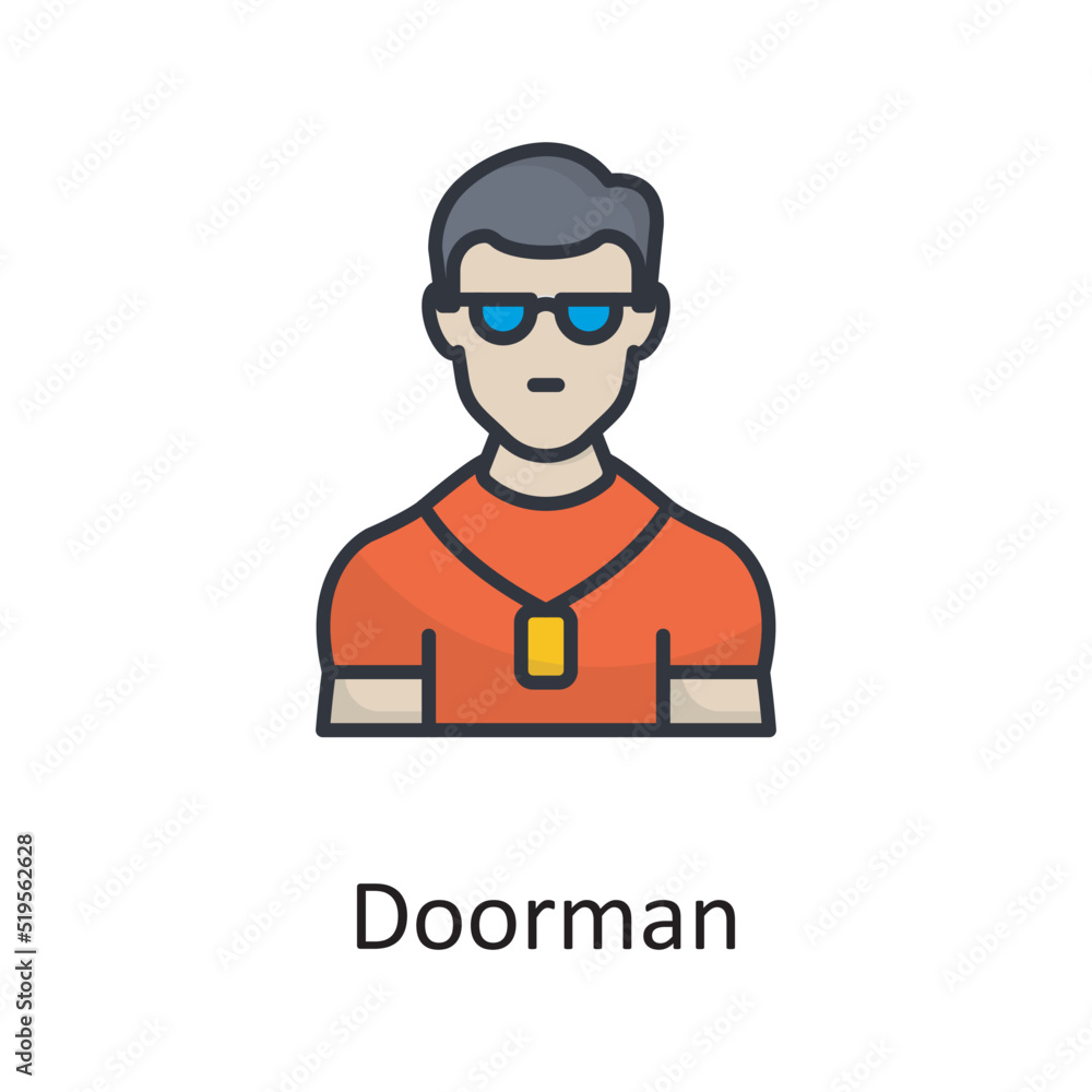Doorman vector filled outline Icon Design illustration. Miscellaneous Symbol on White background EPS 10 File