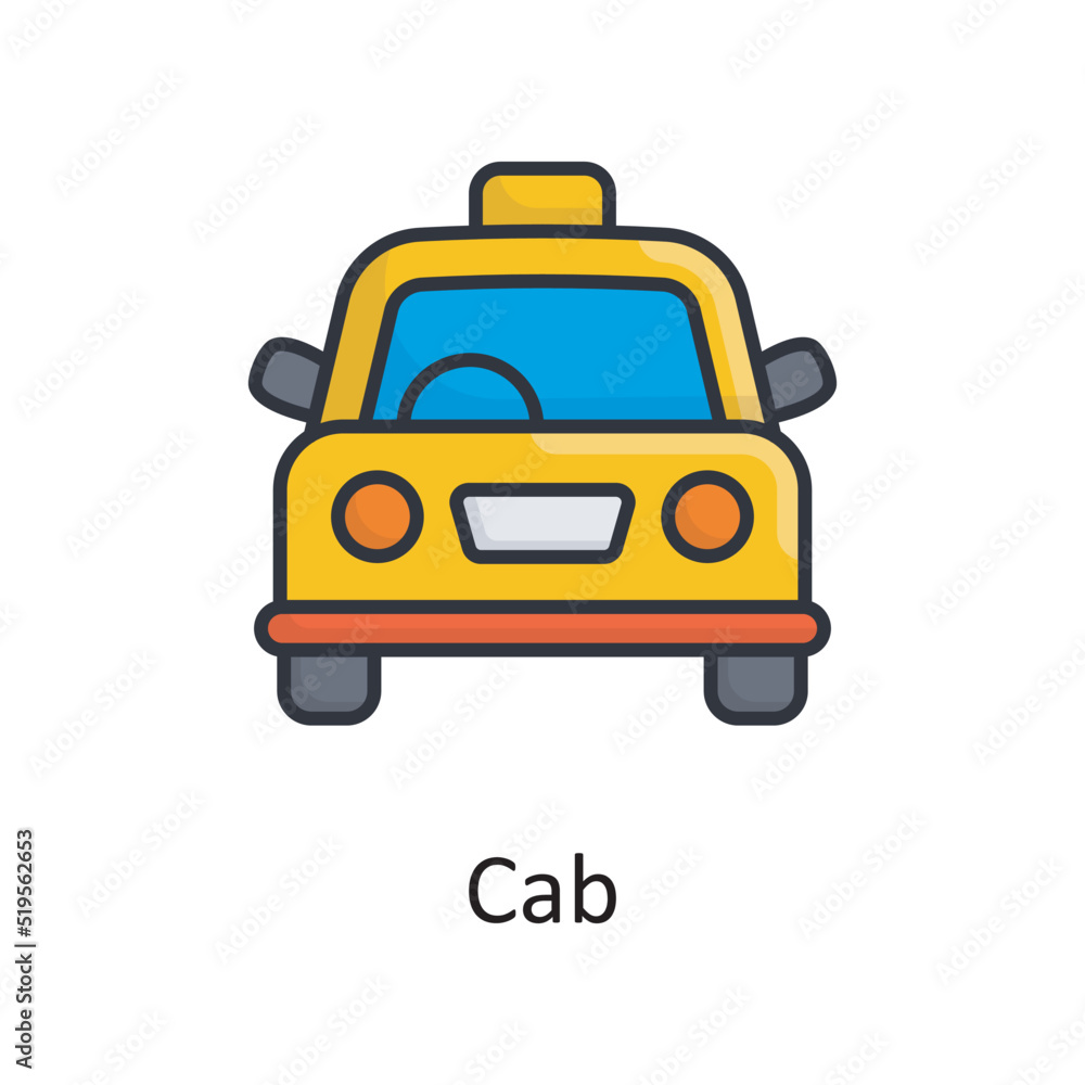 Cab vector filled outline Icon Design illustration. Miscellaneous Symbol on White background EPS 10 File Cab vector filled outline Icon Design illustration. Miscellaneous Symbol on White background EPS 10 File