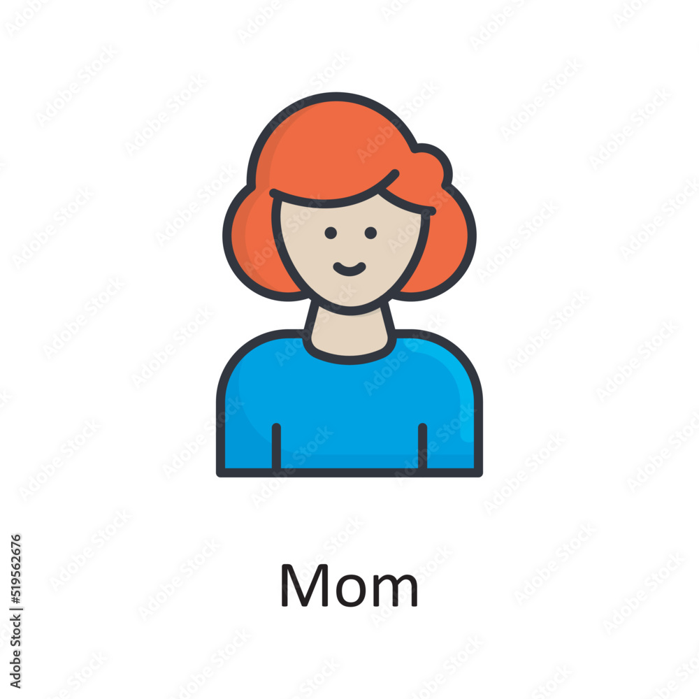 Mom vector filled outline Icon Design illustration. Miscellaneous Symbol on White background EPS 10 File Mom vector filled outline Icon Design illustration. Miscellaneous Symbol on White background EPS 10 File