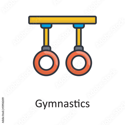Gymnastics vector filled outline Icon Design illustration. Miscellaneous Symbol on White background EPS 10 File