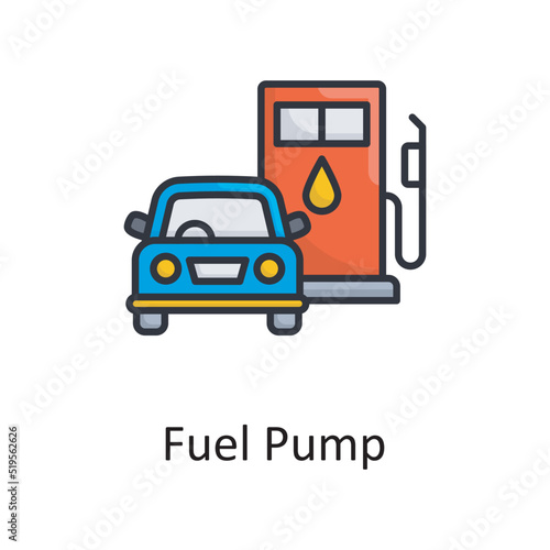 Fuel Pump vector filled outline Icon Design illustration. Miscellaneous Symbol on White background EPS 10 File