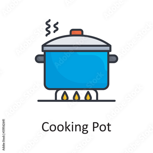 Cooking Pot vector filled outline Icon Design illustration. Miscellaneous Symbol on White background EPS 10 File