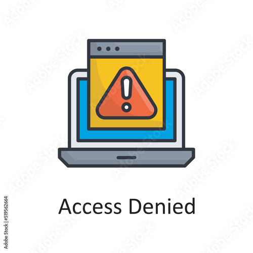 Access Denied vector filled outline Icon Design illustration. Miscellaneous Symbol on White background EPS 10 File