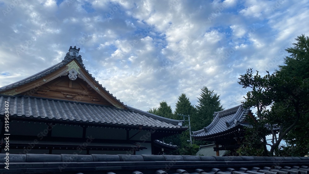 The beautiful temple rooftop beside the Todai university at Hongo district in Bunkyo ward, Tokyo Japan year 2022 July 27th The beautiful temple rooftop beside the Todai university at Hongo district in Bunkyo ward, Tokyo Japan year 2022 July 27th