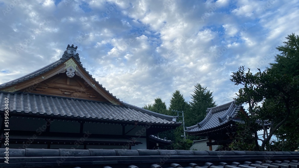 The beautiful temple rooftop beside the Todai university at Hongo district in Bunkyo ward, Tokyo Japan year 2022 July 27th