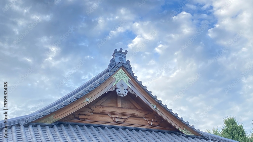 The beautiful temple rooftop beside the Todai university at Hongo district in Bunkyo ward, Tokyo Japan year 2022 July 27th