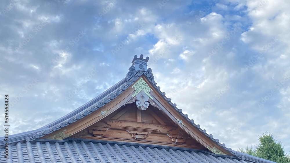 Naklejka premium The beautiful temple rooftop beside the Todai university at Hongo district in Bunkyo ward, Tokyo Japan year 2022 July 27th