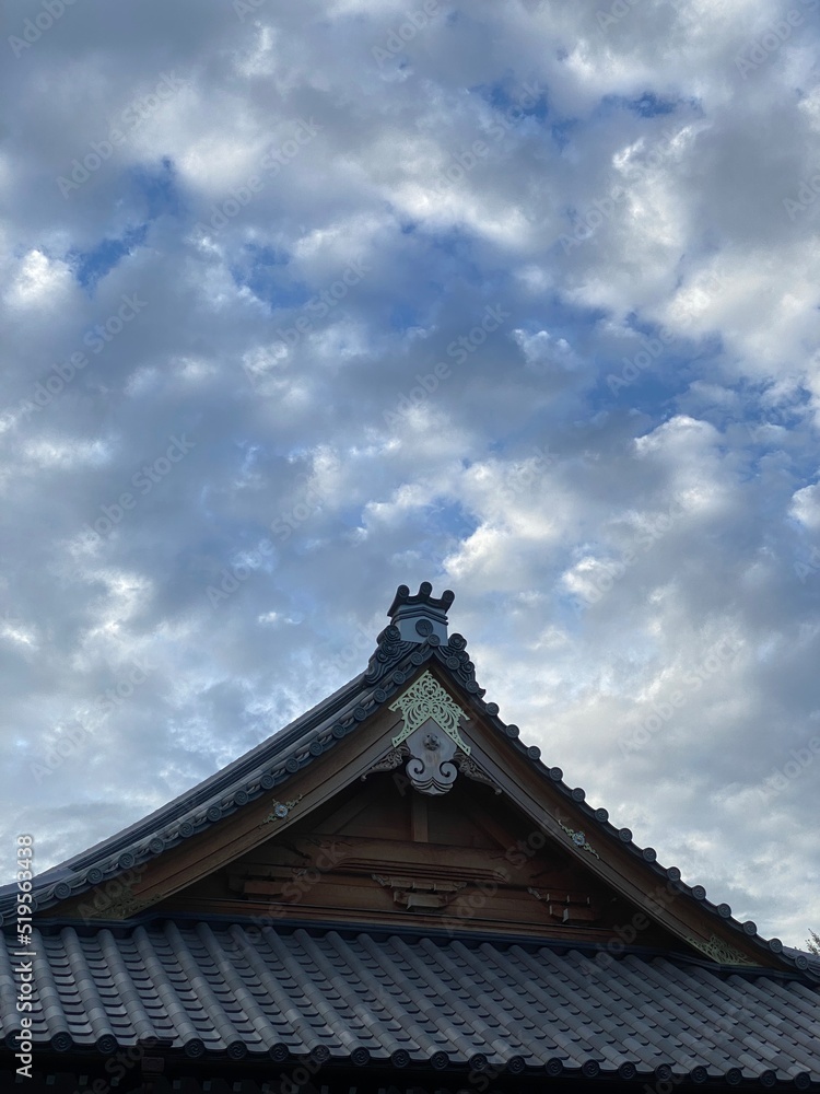 The beautiful temple rooftop beside the Todai university at Hongo district in Bunkyo ward, Tokyo Japan year 2022 July 27th
