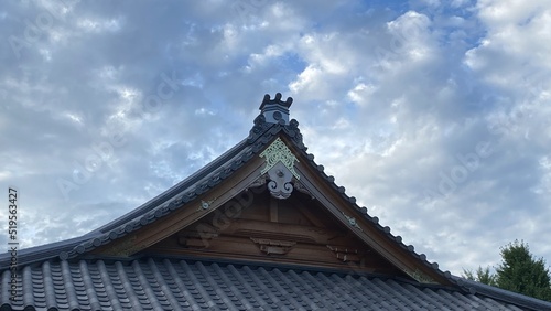 The beautiful temple rooftop beside the Todai university at Hongo district in Bunkyo ward, Tokyo Japan year 2022 July 27th photo