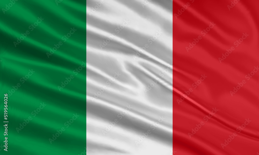 Italy flag design. Waving Italy flag made of satin or silk fabric. Vector Illustration. Italy flag design. Waving Italy flag made of satin or silk fabric. Vector Illustration.