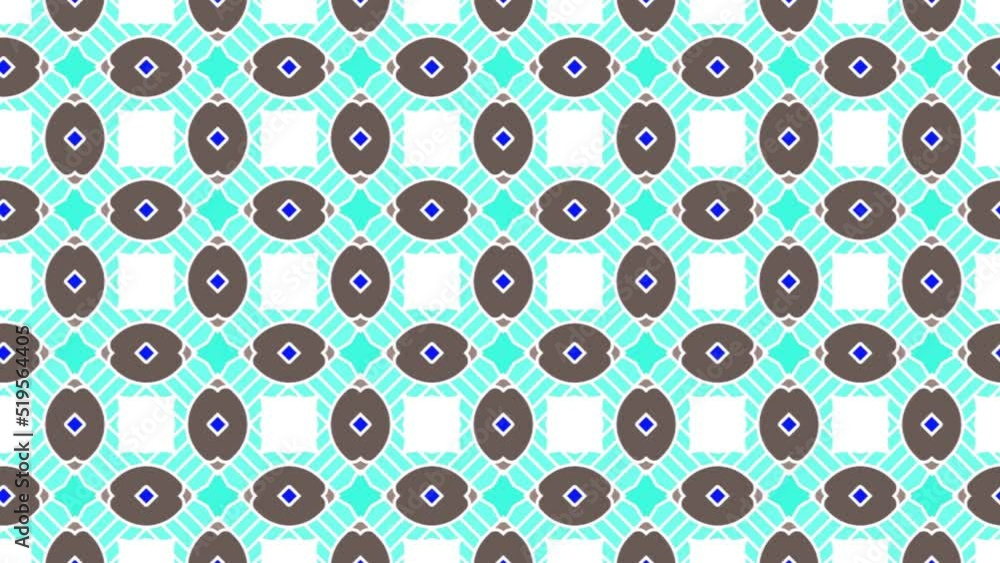Leafy pale blue brick tile animation loop