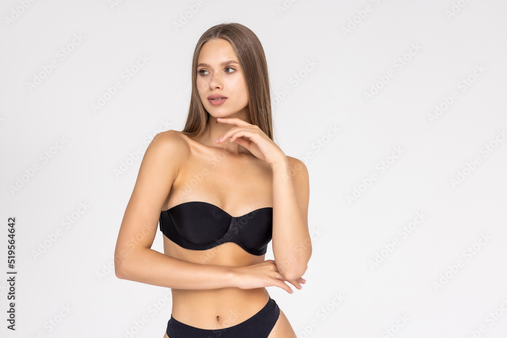 Pretty woman in bikini isolated on white background Pretty woman in bikini isolated on white background