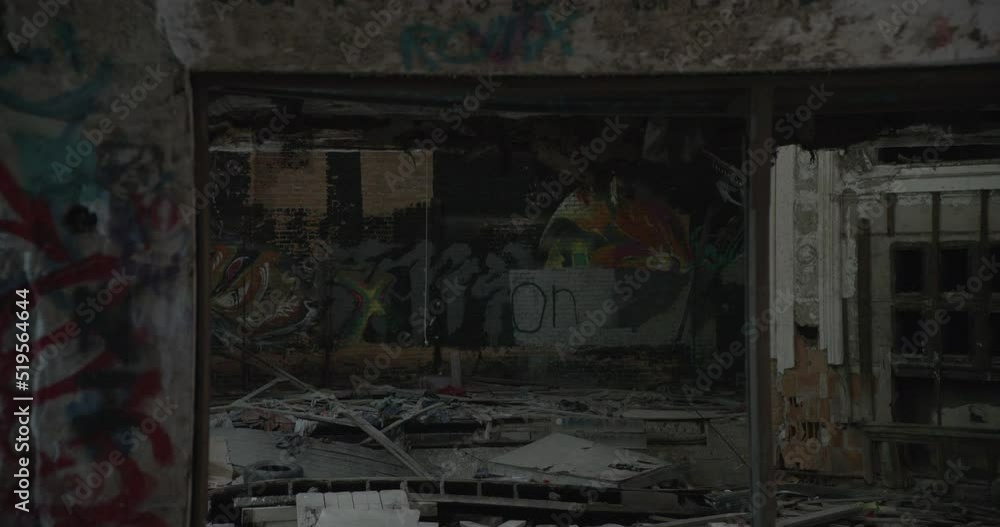 wide day interior of abandoned building wide day interior of abandoned building