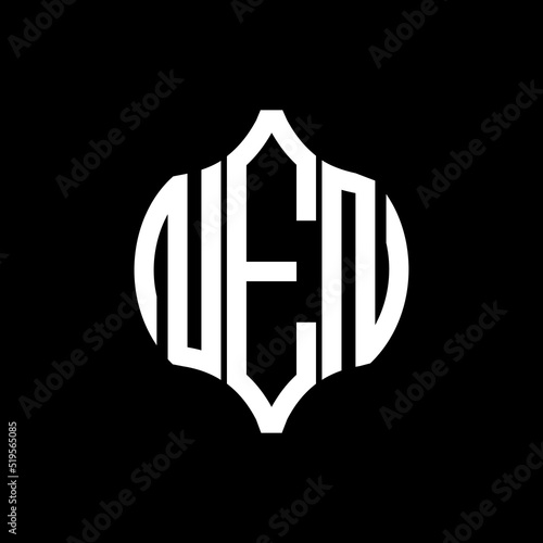 NEN letter logo. NEN best black background vector image. NEN Monogram logo design for entrepreneur and business.
 photo