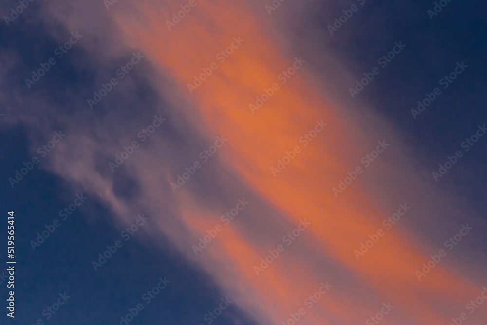 Orange Trail Sky Clouds Stripe Color Nature Background Weather Summer Evening