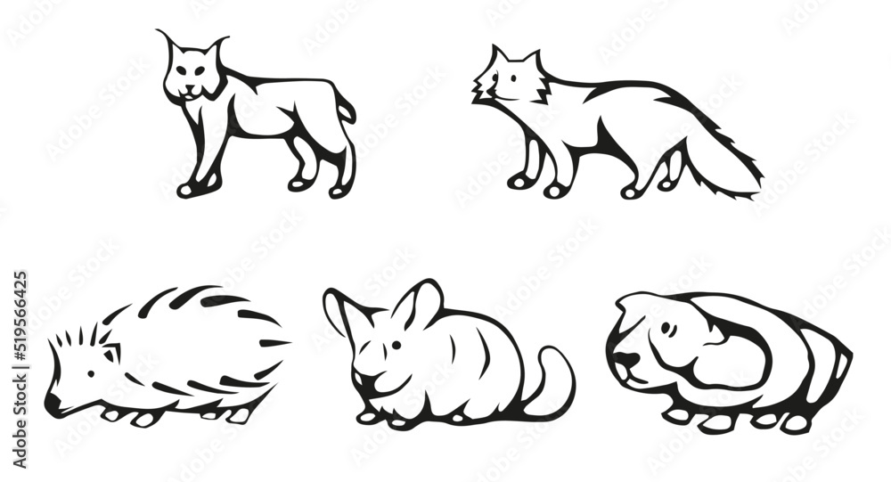 set of animal icons - mammals set of animal icons - mammals