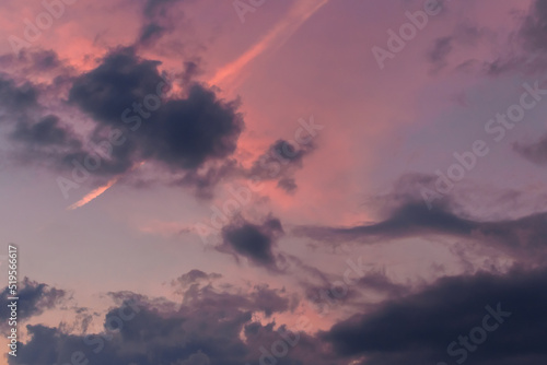 Pink sky dark clouds color background atmosphere wind evening landscape nature