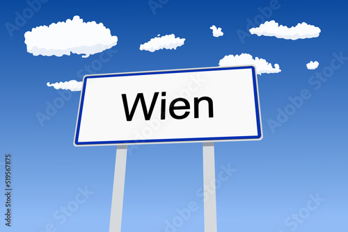 Vienna Wien city sign