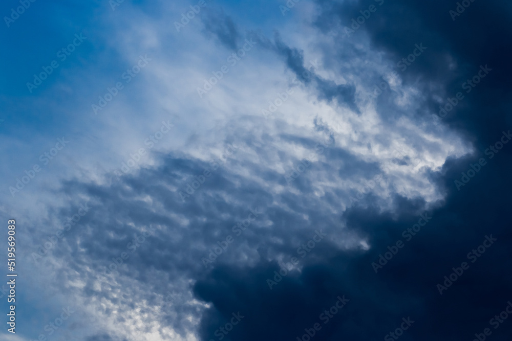 Dark blue sky nature white clouds background weather wind air atmosphere