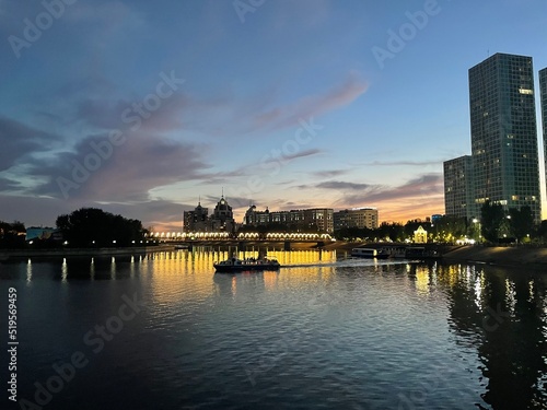 Sunset over the river