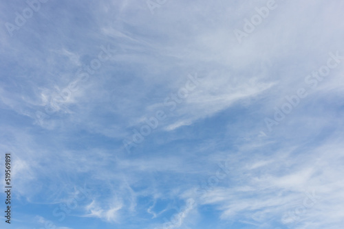 White soft air clouds blue sky background nature evening summer weather