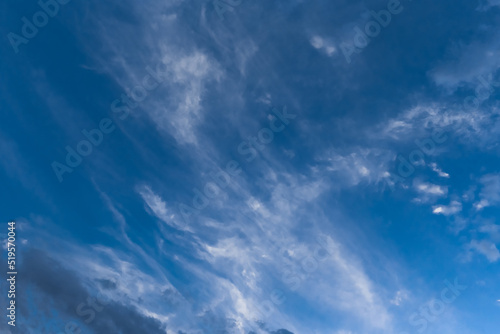 White clouds mild windy weather nature background sky