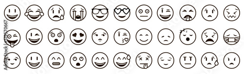 Emoji set. Smile icon. Vector illustration