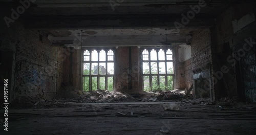 wide day interior of abandoned building photo