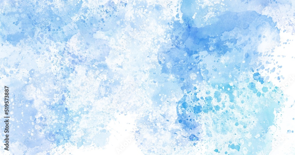Ice Blue Watercolor Background Effect on Paper