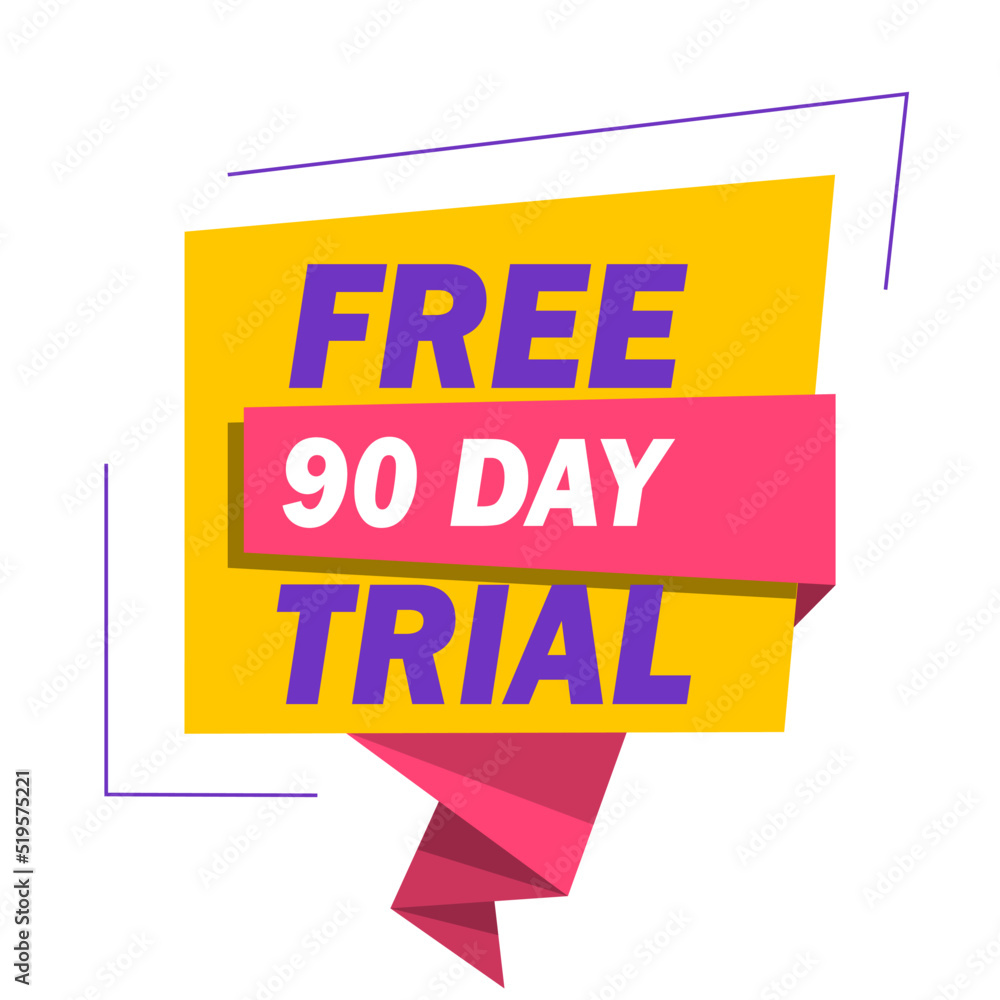 Badge Free 90 day Trial, vector illustration Badge Free 90 day Trial, vector illustration