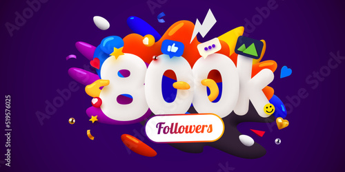 800k or 800000 followers thank you. Social Network friends, followers, Web user. Thank you celebrate of subscribers or followers and likes. © hobbitfoot