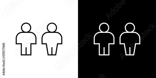 male and female icon. Bathroom for male or female Symbols. flat style - stock vector.