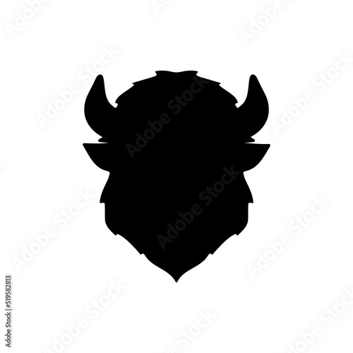 Bison Head Silhouette Vector Logo Icon Illustration On White Background