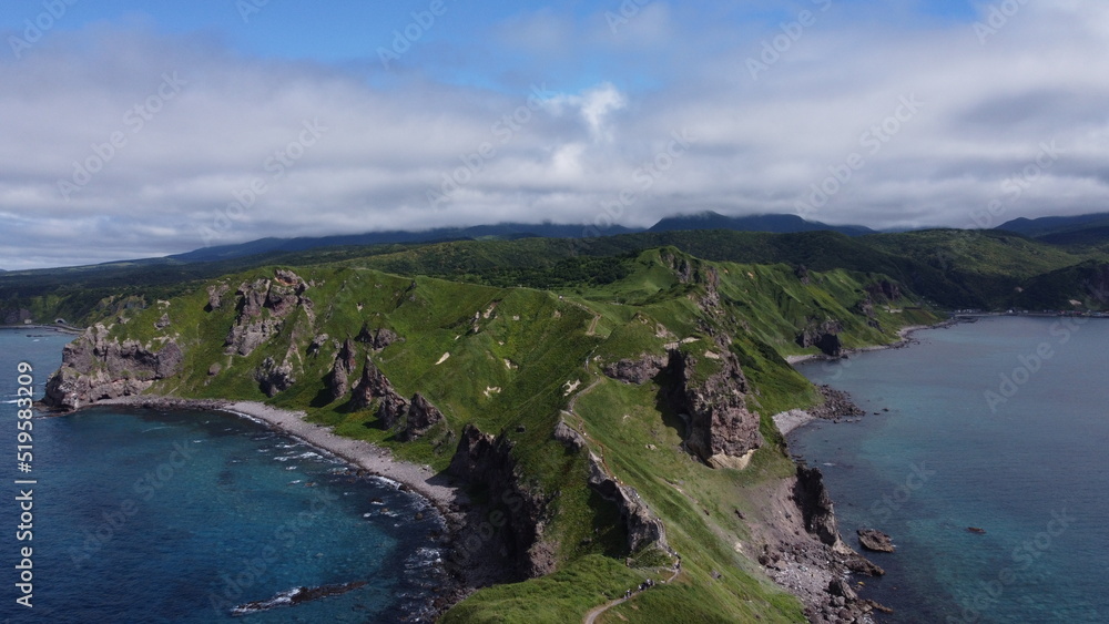 Obraz premium Japan Hokkaido Sea Mountain Nature