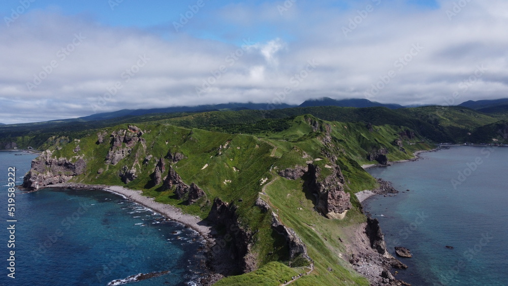 Obraz premium Japan Hokkaido Sea Mountain Nature