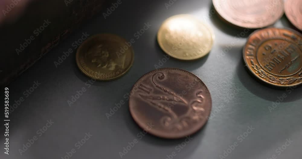 Numismatics. Old collectible coins on the table. Numismatics. Old collectible coins on the table.