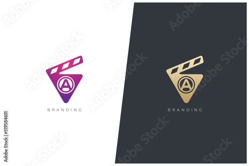 A Letter Film Studio Multimedia Production Vector Logo Concept