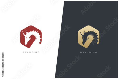 Tela Dragon Mythical Animals Vector Logo Concept Design