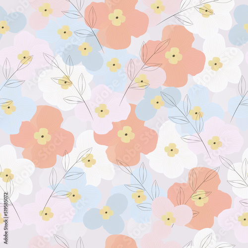 seamless pattern with flowers