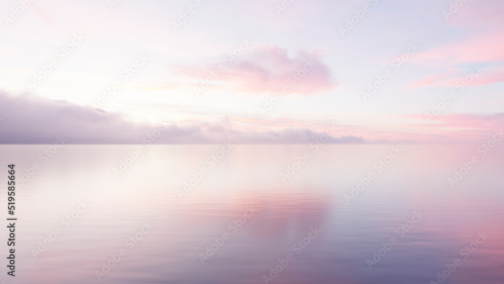 sky and water reflection pink mother-of-pearl morning over the water beautiful clouds