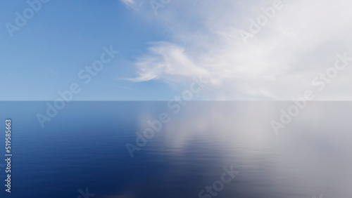 sky and water reflection white cloud over water © Konstantin