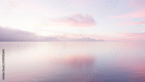 sky and water reflection pink mother-of-pearl morning over the water beautiful clouds © Konstantin