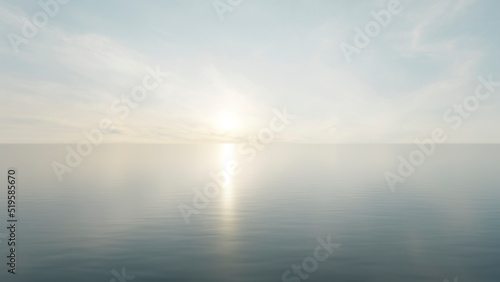 the sky and water are reflections of the setting sun. 3d render © Konstantin