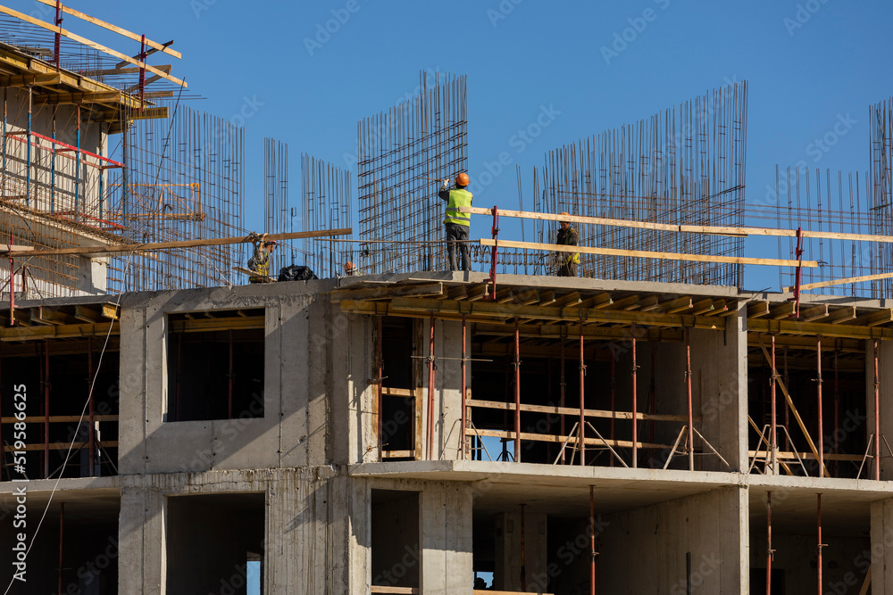 Russia. Saint-Petersburg. Construction of a multi-storey residential building. Russia. Saint-Petersburg. Construction of a multi-storey residential building.